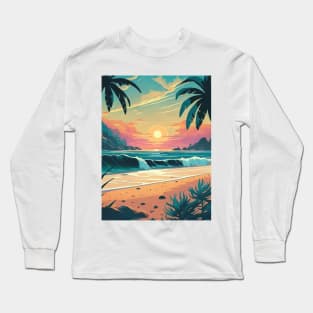 Beach, Tropical ocean Long Sleeve T-Shirt